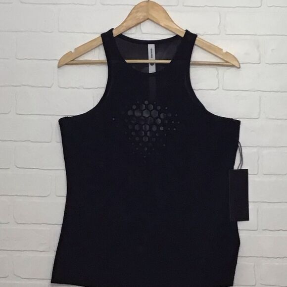 Karma black sheer sports top sleeveless racer back cover lightweight size Large - Picture 10 of 10